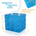 thumbnail image 3 of 3-Tier Stackable Storage Container with 18 Adjustable Compartments, Plastic Craft Organizer Case Tool Storage Container Bins for Jewelry Beads Arts and Crafts Beauty Supplies, 3 of 5
