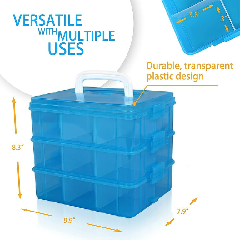 3-tier Adjustable Stackable Organiser Plastic Jewellery Craft