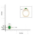thumbnail image 4 of ANGARA Natural Classic Oval Emerald Halo Ring with Diamond Accents in 14K Rose Gold for Women (Size-6x4mm) | May Birthstone, Birthday, Anniversary, Jewelry Gift for Women | Natural Emerald Ring, 4 of 9