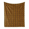 thumbnail image 1 of Abstract Soft Flannel Fleece Blanket, Bicolour Animal Print Inspired Cheetah Skin Look Shapes Illustration, Cozy Plush for Indoor and Outdoor Use, 60" x 80", Orange and Charcoal Grey, by Ambesonne, 1 of 6