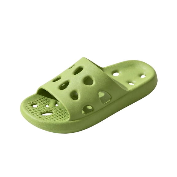 Yungyresw Shower Slippers For Women Solid Color Soft Cushioned Show Sandals Open Toe Bathroom Slippers With Drain Holes Green 36