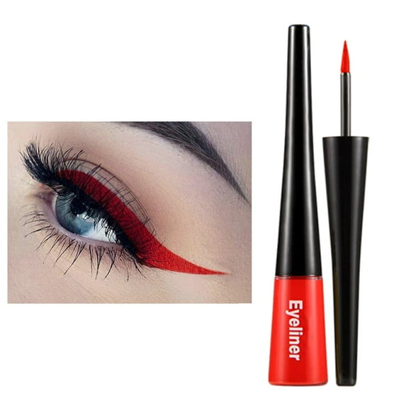 Liquid Eyeliner Color Eyeliner Liquid Pen Female Is Not Easy to Thin Head Red Eyeliner Beginner Makeup Waterproof Formula Eyeliner Makeup 4Ml