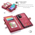 thumbnail image 5 of Allytech Galaxy A52 Case, A52 5G Case Wallet, 2 in 1 Detachable Magnetic Back Cover Zipper Multiple Cards Holder Flip Folio Wallet Protection Case Cover for Samsung Galaxy A52 5G, Red, 5 of 9