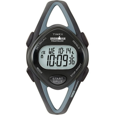 Timex Women's Ironman Sleek 50 Mid-Size Watch, Black Resin Strap