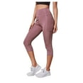 thumbnail image 3 of YUEHUA Women's Mesh Panel Capri Yoga Leggings with Pockets, Tummy Control Butt Lifting Pants, Breathable Compression Workout Tights, 3 of 5