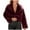 A01-Wine, variant on QATAINLAV Womens Winter Coats Fluffy Cropped Faux Fur Long Sleeve Lapel Jacket Solid Casual Open Front Cardigans, Wine, XS