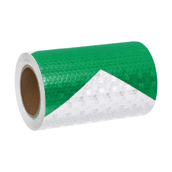 Uxcell Reflective Tape, Self-Adhesive Trailer Reflector Tape Waterproof Warning Sticker Green-white 4 Inch x 16 Feet