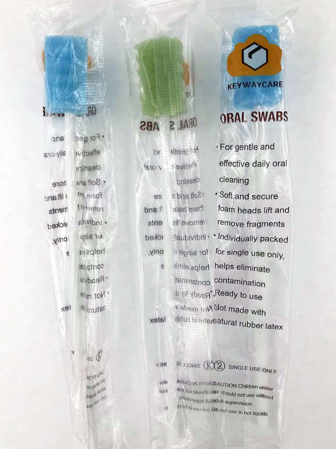 Oral Swabs Disposable 360 Pcs Each Individually Wrapped Packing Swabsticks Toothettes Mouth Swabs Sponge Dental Care Zigzag Wave Shaped Multi-color 6 Color Soft Foam Tip Oral Swabs