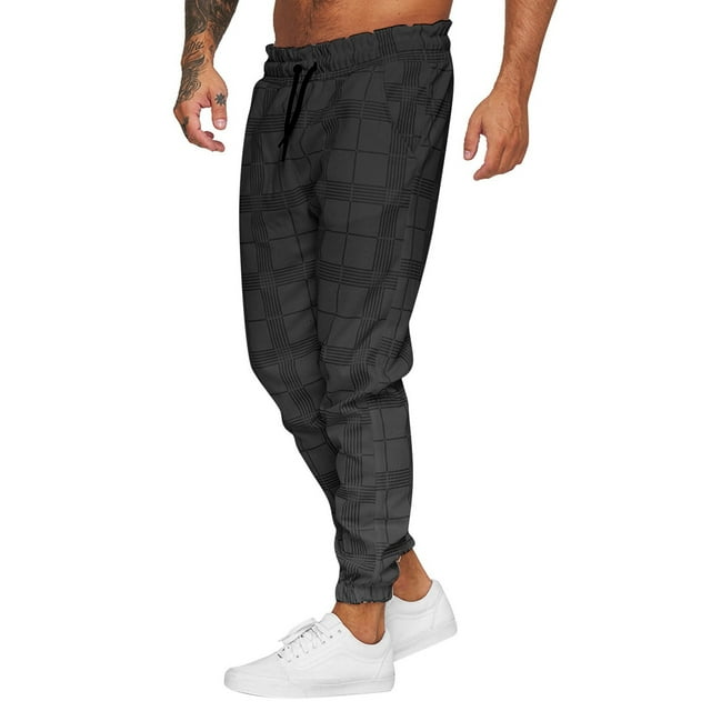 Ediodpoh Pantalon de Jogging Décontracté à Rayures pour Hommes Automne et Hiver Noir L