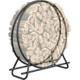 thumbnail image 1 of 40 Inch Metal  Firewood Rack Circle - Black Steel Log Holder for Indoor and Outdoor Use,Firewood Storage Organizer for Fireplace, Patio, or Backyard (3.3 FT Diameter Rack), 1 of 6