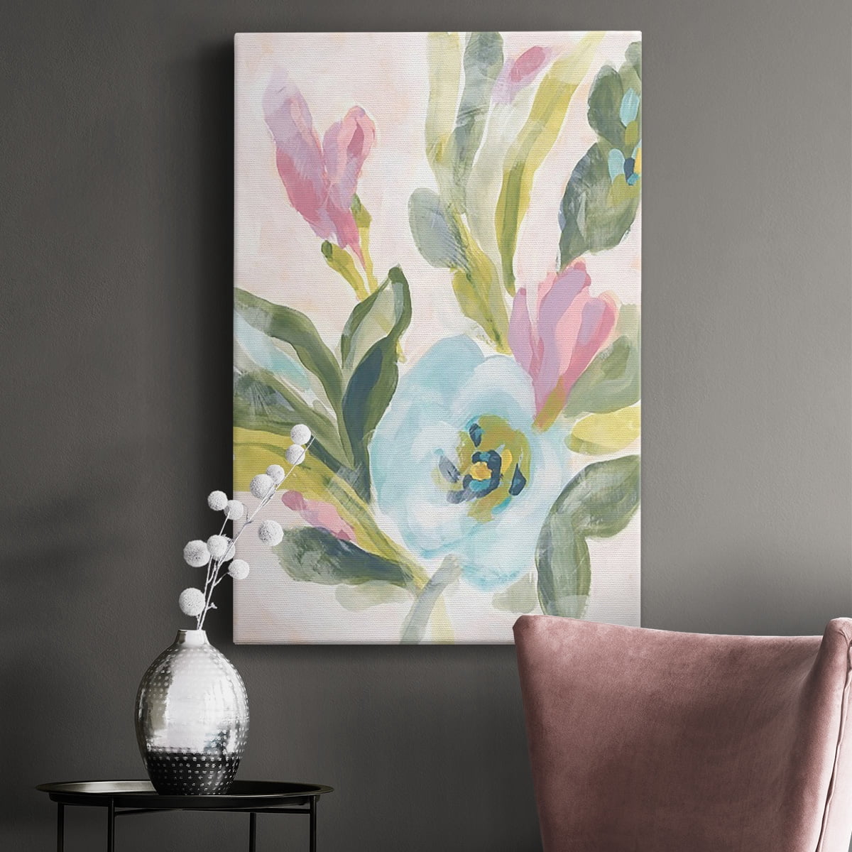 Floral Breeze Fresco II Premium Gallery Wrapped Canvas - Ready to Hang