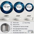 thumbnail image 4 of Designart "Swirling Blue Wave Spiral I" Abstract Spirals Rund Mirror For Wall Decor - Large Blue Round Printed Mirror -Modern Round Living Room Mirror - 29" x 29", 4 of 6