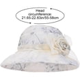 thumbnail image 4 of Hsqqdc French Style Bucket Hat with Flower Summer Bowler Elegant Church Wedding Party Cap, 4 of 7