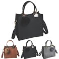 thumbnail image 2 of Bolso de mano para mujer, bolso con asa superior, bolso de hombro tipo bandolera con colgante de pompón, 2 of 7