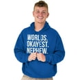 thumbnail image 3 of Worlds Okayest Nephew Aunt Uncle Joke Men's Big & Tall Graphic Hoodie Brisco Brands 5X, 3 of 5