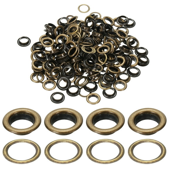 Uxcell 8mm/5/16" Metal Eyelets, Eyelets and Grommets Kit for DIY Project, Bronze 150 Pcs