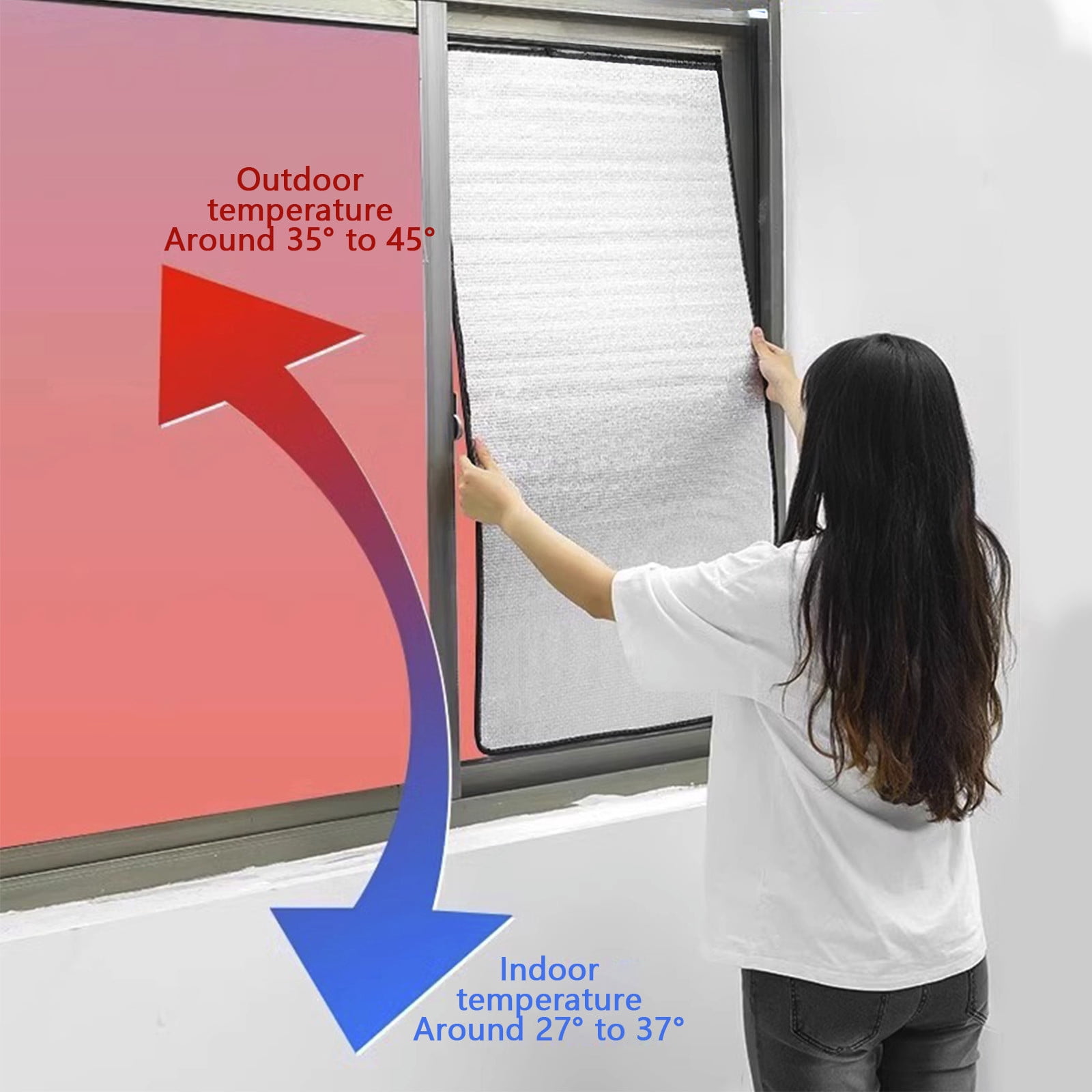Zhourta Blackout Window Film Privacy Adhesive Frosted Static Cling for Home Office No Glue Needed UV Protection 99% Light Blocking