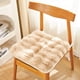 thumbnail image 1 of Xiao Hua Juego de 4 cojines de piel sintética para silla, cálidos, suaves y peludos, antideslizantes, con lazos para comedor, cocina y oficina (café claro, 45,7 x 45,7 cm), 1 of 4
