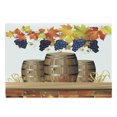 thumbnail image 1 of Vineyard Cutting Board, Wooden Wine Barrels with Faded Golden Yellow Autumn Leaves Fall Sunlight Design, Decorative Tempered Glass Cutting and Serving Board, Large Size, Orange Brown, by Ambesonne, 1 of 1
