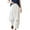 White, variant on Timegard Plus Size Pants for Women Elastic Waist Lace Ruffle Lounge Pants Baggy Trousers with Pockets