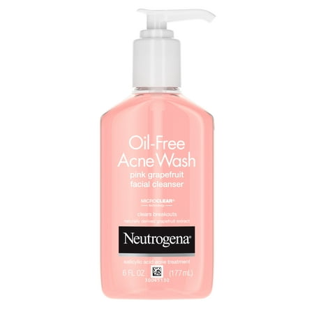 Neutrogena Oil-Free Pink Grapefruit Acne Facial Cleanser, 6 fl. (Best Over The Counter Acne Cleanser)