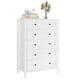 thumbnail image 1 of 5-cajón blanca de altura cómoda con deep cajones y metal knobs - perfect para dormitorio, entrada, o para niños' room, 1 of 7