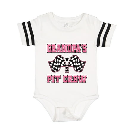 

Inktastic Grandpa Pit Crew Girls Racing Flags Gift Baby Girl Bodysuit