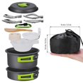 thumbnail image 4 of Nrdde Camping Cookware, 15Pcs Backpacking Gear Hiking Outdoors Non Stick Camping Cookware Set 1-2 People Lightweight Compact Durable Pot Pan Bowls, 4 of 5