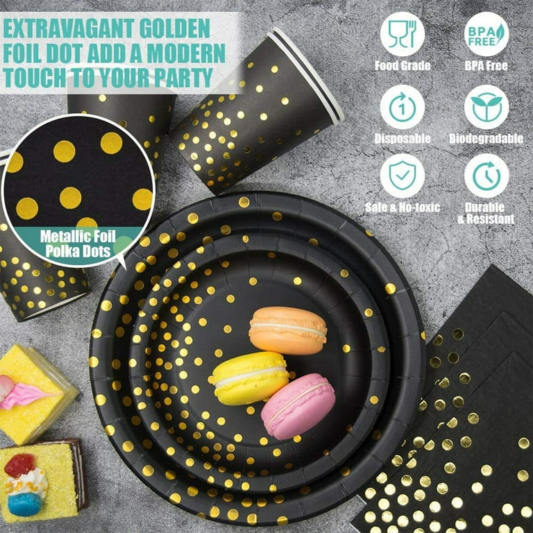 Black Disposable Party Plates