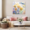 thumbnail image 5 of Blue Yellow Dragonfly Wall Art Painting on Canvas, Watercolor Spring Flowers Canvas Art Home Prints Wall Art Framed Modern Artwork for Living Room Bedroom Wall Decor 8x8in, 5 of 9
