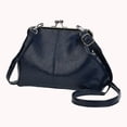 thumbnail image 6 of HUISZJ PU Leather Shoulder Bag, Large Capacity Shoulder Bag with Adjustable Strap, Kiss Lock Crossbody Bag for Travel Shopping Work (Blue), 6 of 6