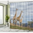 thumbnail image 5 of Ambesonne Wildlife Shower Curtain, Giraffe Family, 69"Wx70"L, Tan Blue, 5 of 5