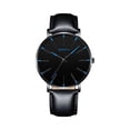 thumbnail image 2 of Resicozy Classic Gentleman Quartz Watch Leather Band Watch Dial Office Daily Male Wristwatch D One Size, 2 of 4
