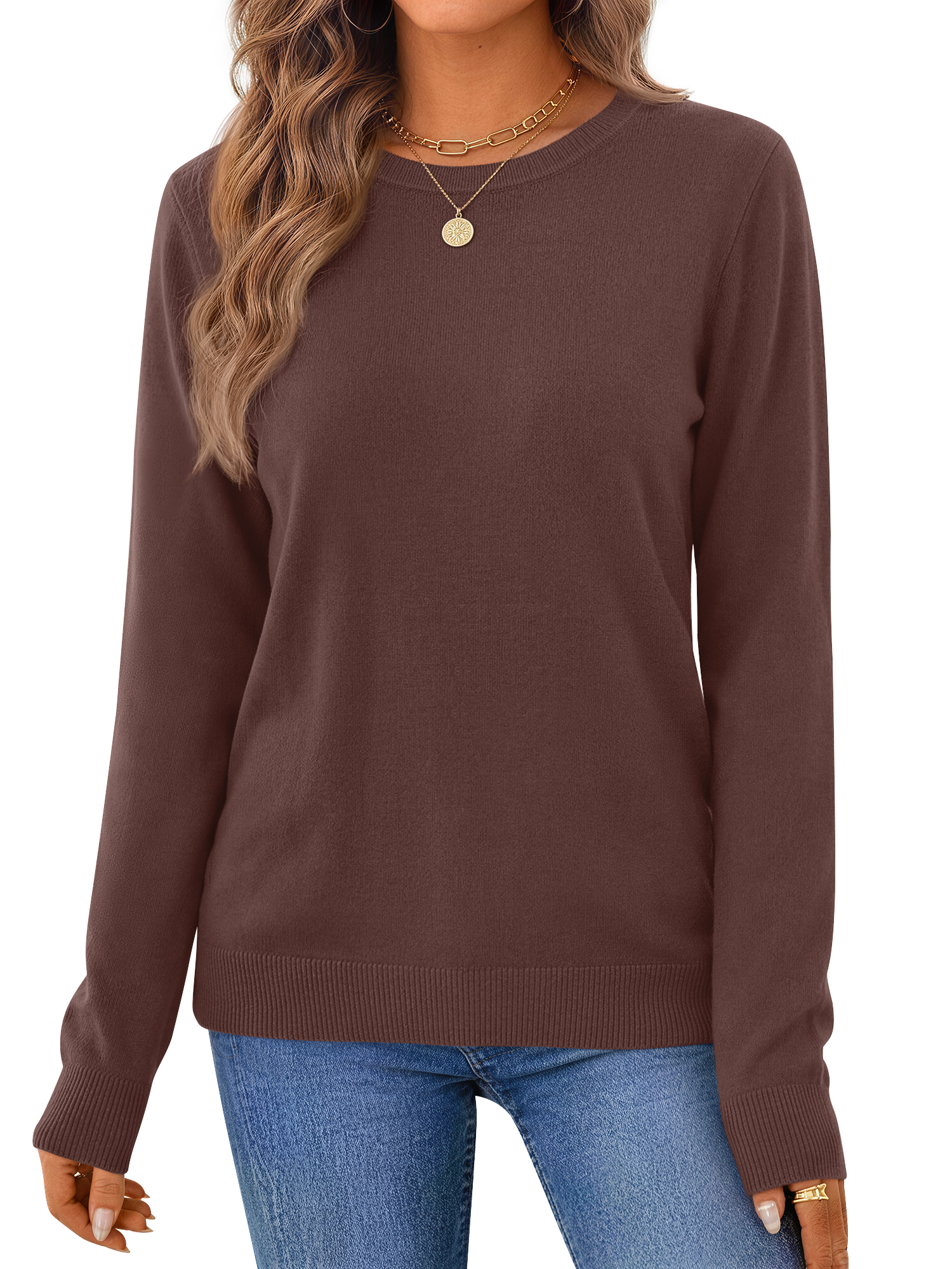 Fantaslook Women's Crew Neck Knit Pullover Sweater photo 3