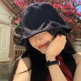 thumbnail image 4 of 56-58cm hat circumference thin solid color hat summer fisherman hat men and women sunshade bucket hat sunscreen hatblack, 4 of 5
