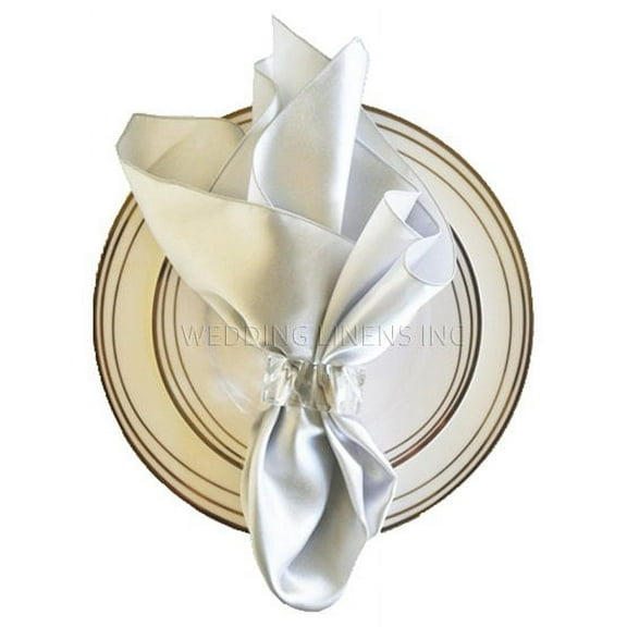 Wedding Linens Inc. (10pcs) 20'' x20" Satin Table Napkins for wedding Party Decoration events - Platinum