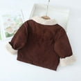 thumbnail image 4 of Glisme Boys Winter Jacket Thermal Lined Corduroy Jacket With Interior Warm Thickened Coat Brown Lightweight Outerwear Size 3-4 Years, 4 of 5
