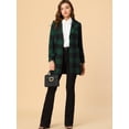 thumbnail image 3 of Abrigo De Cuadros De Invierno Doble Botonadura Solapa Con Muesca Para Mujeres Azul Marino Verde L, 3 of 6