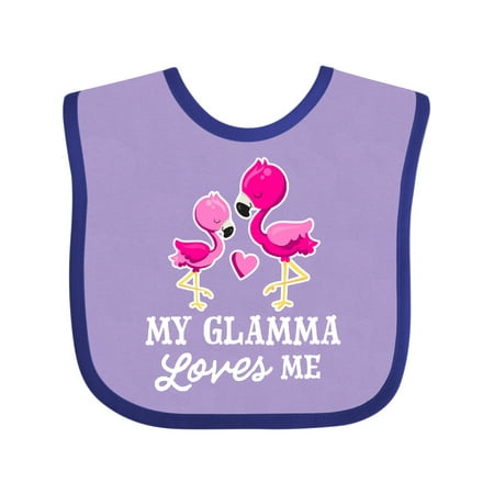 

Inktastic My Glamma Loves Me with Two Flamingos Gift Baby Boy or Baby Girl Bib