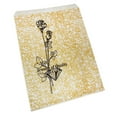 thumbnail image 1 of 200 Qty 8.5" x 11" Decorative Flat Paper Gift Bags - Goldtone Static Pattern Bags w/Black Flower - for Sales/Treats/Parties Cookies/Gifts - N'icePackaging, 1 of 7