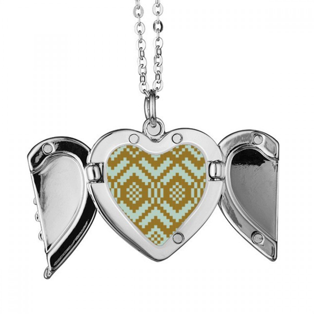 Tan azul simétrica Plaza ilustración Alas de ángel collar colgante regalo de moda Unbranded M