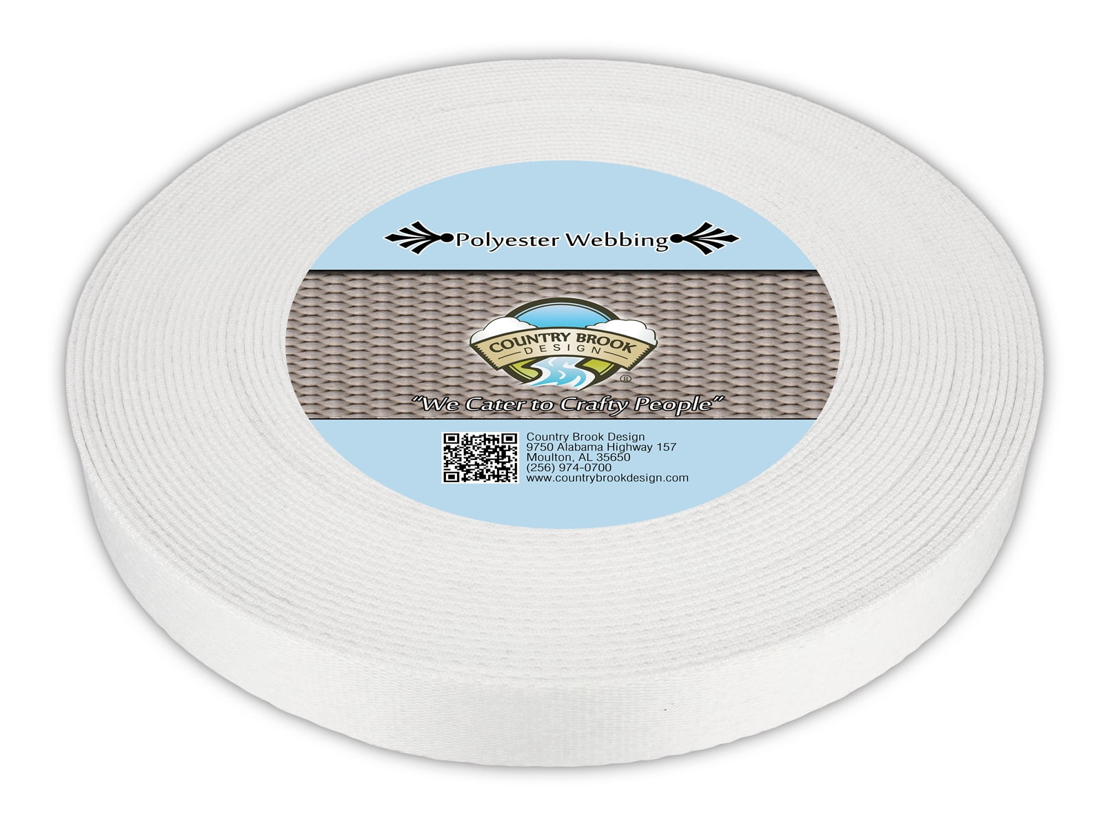 1 Inch Printable Heat Set Heavy Polyester Webbing Country Brook Design 50 Yards