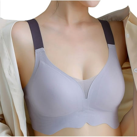 Gnurob Clearance Deals Bra for Women No Underwire Seamless Bras Push Up Wireless Bralette Full Coverage Bralettes  Bra Extender 02-Gray X-Large