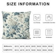 thumbnail image 6 of Chinoiserie Pillow Covers 16x16 Inch Pack of 2 Navy Blue White Floral Pillow Covers Vintage Farmhouse Flower Outdoor Pillowcase Square Linen Cushion Cover for Bedroom Sofa Couch Living Room Home Decor, 6 of 6
