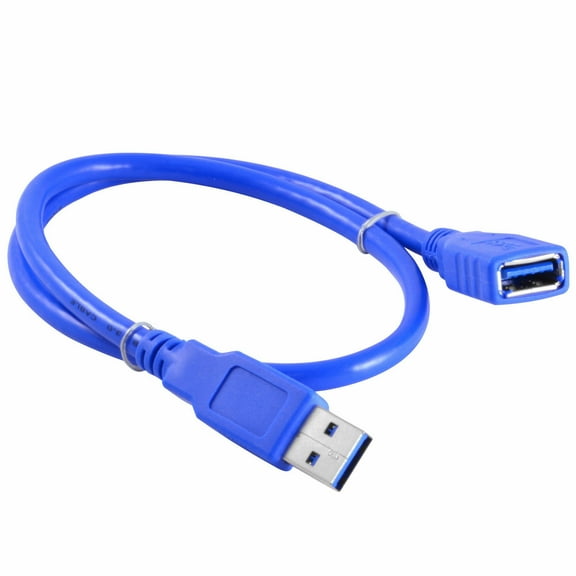 USB 3.0 Extension Cable Blue ( 5FT ) - A Male to A Female Extender Cord - Data Transfer for Playstation, Xbox, Oculus VR, USB Flash Drive, Card Reader, Hard Drive, Keyboard, Printer, Camera
