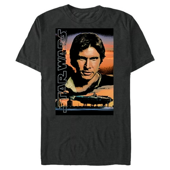 Star Wars Han Solo Millennium Falcon Poster - Short Sleeve Blended T-Shirt for Adults - Customized-Dark Heather