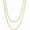 6MM Layered Paperclip-Rose Gold-18", variant on 14K gold-plated women's necklace, stylish herringbone choker, stainless steel flat snake chain, women's style.