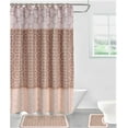 thumbnail image 3 of Set of 15 pieces Diamond Taupe Mustard High Quality for Bathroom Toilet Rug 17" x 18",Bath Mat 18" x 30" Non slip , 1 shower curtain 70" x 72", 12 rings covered Machine Wash, 3 of 3