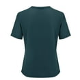 thumbnail image 5 of Cqxid525 Womens Tops Women's T Shirts Short Sleeve Color Block/Solid Tops Casual Summer Tees, 5 of 5