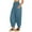 Blue, variant on Women's Linen Boho Pants Baggy Harem, Loose Wide Leg, High Waisted Beach Vacation Trousers with Pocket, Sizes S XXXL